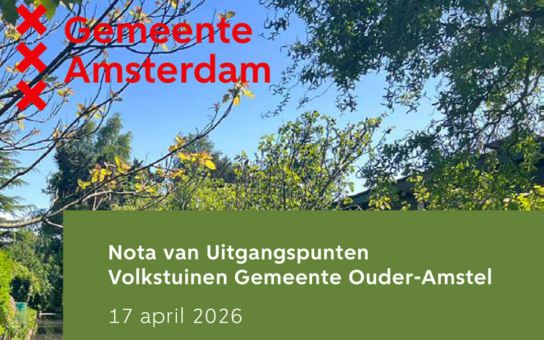 Cover Nota van Uitgangspunten Volkstuinen